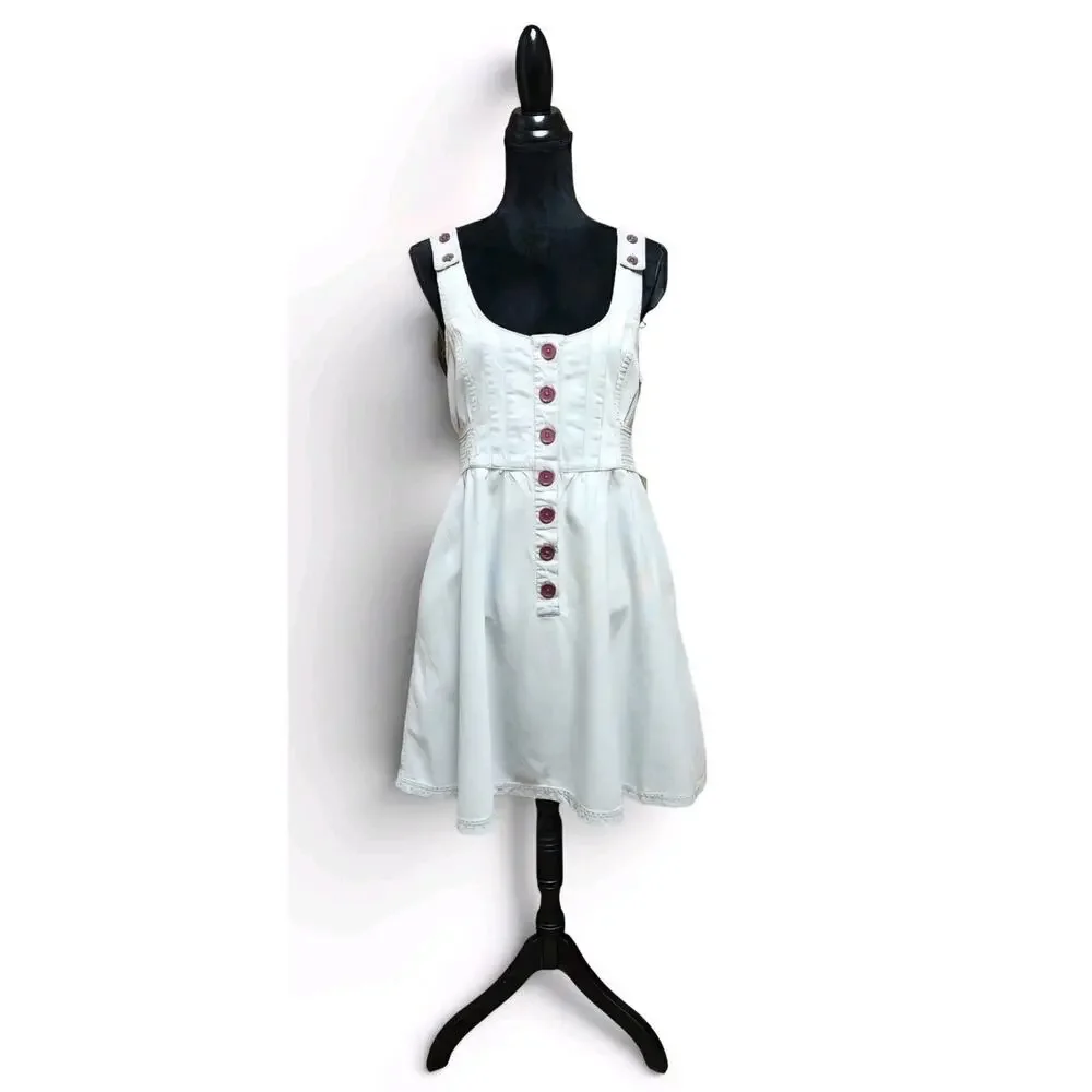 Radcliffe London New Women's Sleeveless Light Blue Denim Button-Up Dress Size 10 - Picture 2 of 8